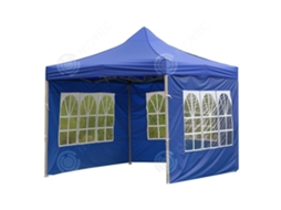 Inn Tenda Externa Em Tecido Oxford 210d Com Janela Romana 6x2m À Prova Dágua E Dobrável, Tecido Oxford Transparente Azul Innovtec