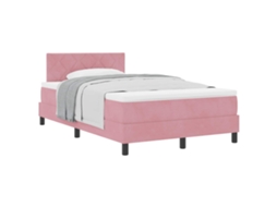 Maison Exclusive - Cama Box Com Cabeceira Rosa 120 X 190 Cm Veludo