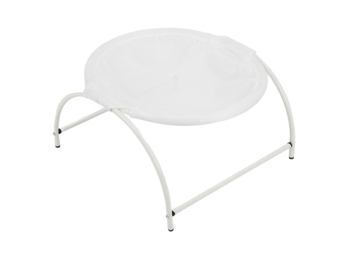 Cama Elevada Desembrulhável para Gatos e Cães Pequenos Interior e Exterior Branca LAXISCREED