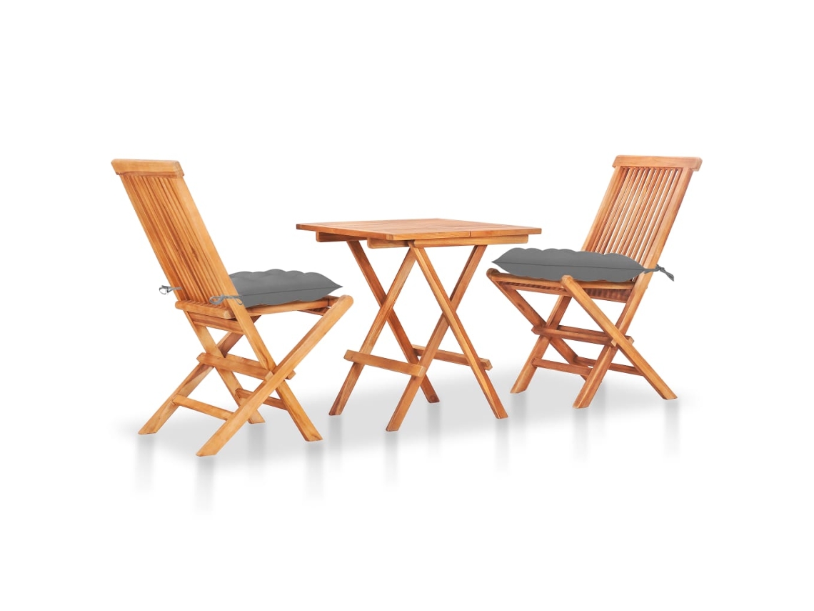 Bistro Set, Bistro Sets Vidaxl Cinzeto Teca (n/a)