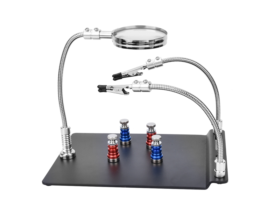 Kit De Reparação De Placas Mãe Com Ímans, Lupa E Base De Apoio Da Laxiscreed Para Trabalhos Precisos