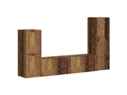 Conjunto de TV Móvel 4 Peças Madeira Antiga Madeira Processada MAISON EXCLUSIVE