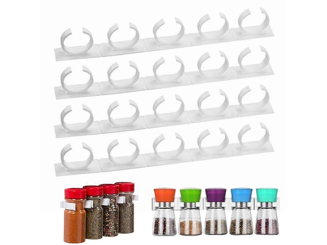 Prateleira para Especiarias, Clipe de Plástico para Porta de Armário, Ganchos para Pote de Especiarias, Suporte para Especiarias Slowmoose