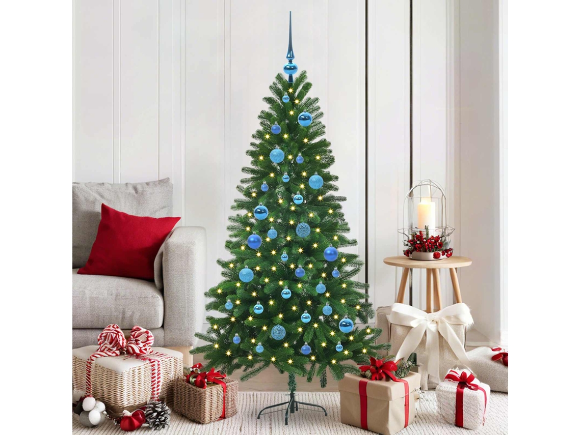 Vidaxl Árvore De Natal Com 150 Leds Com Suporte Verde 150 Cm Pe