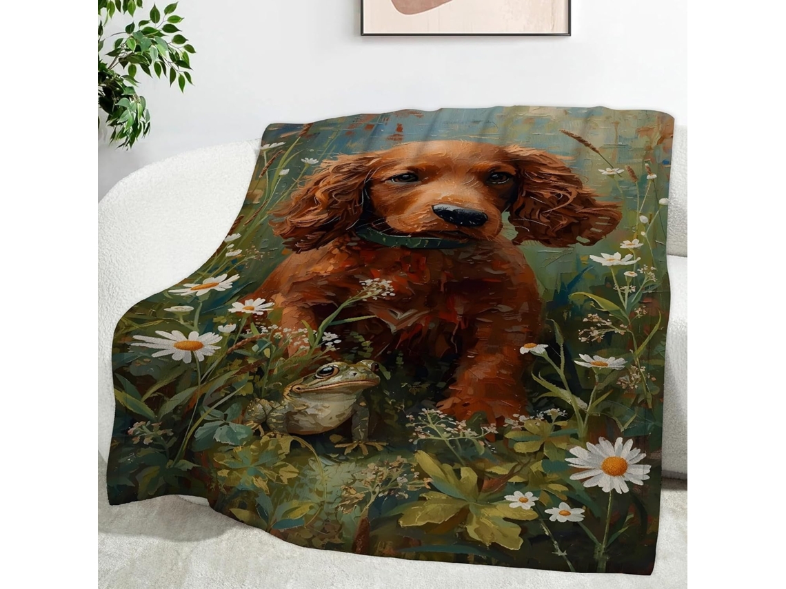 Manta de Grama Sintética para Bearded Collie 180x200 Cm Multifuncional Macia Flanela Aconchegante Cama Escritó
