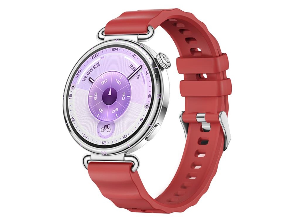 Bracelete Para Huawei Watch Gt 6 / 5 / 4 (41mm) - Silicone Cor Sólida - Fecho De Mola De Liberação Rápida Vermelha
