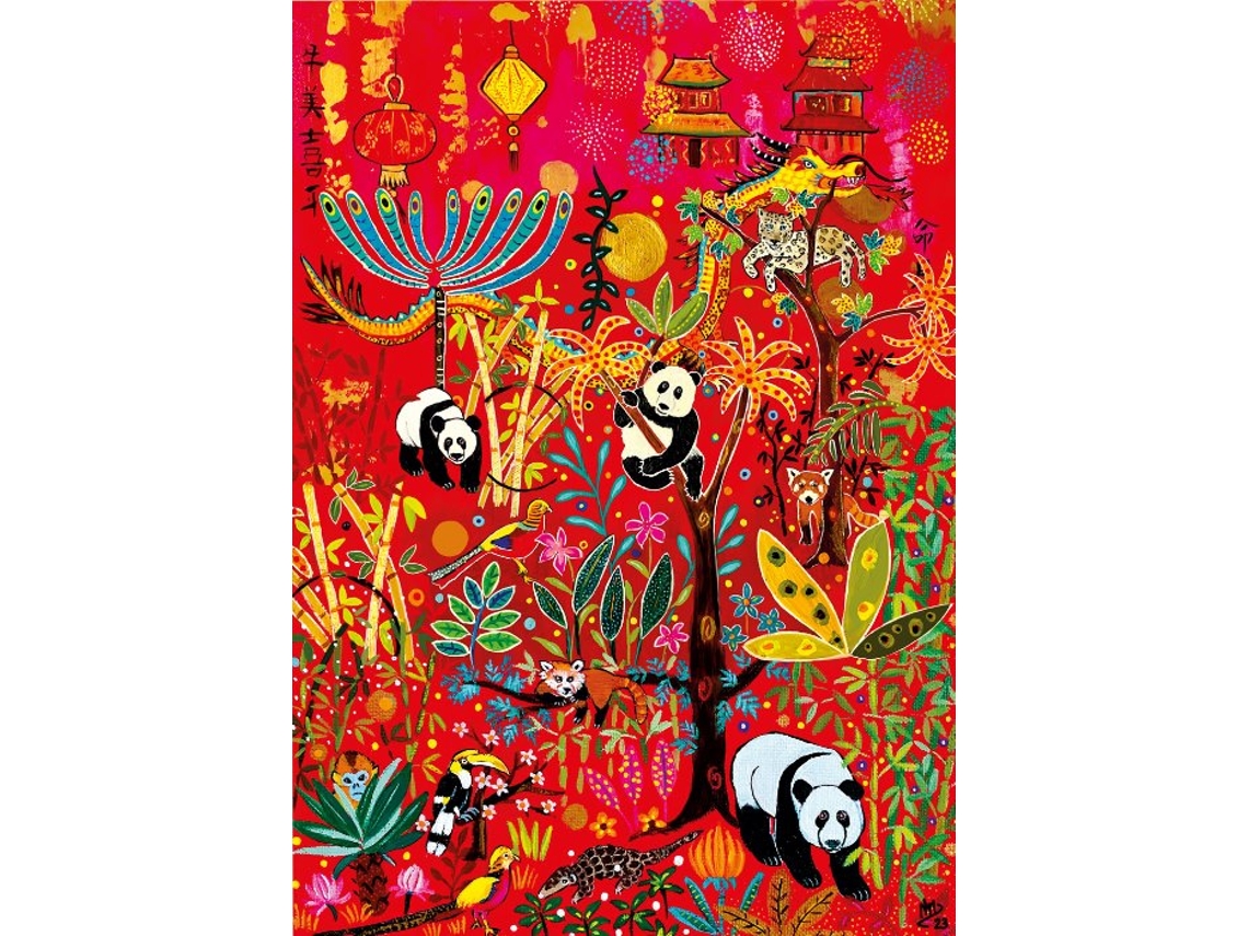 Quebra Cabeça Magnolia Pandas 1000 Peças, Brinquedo Colorido