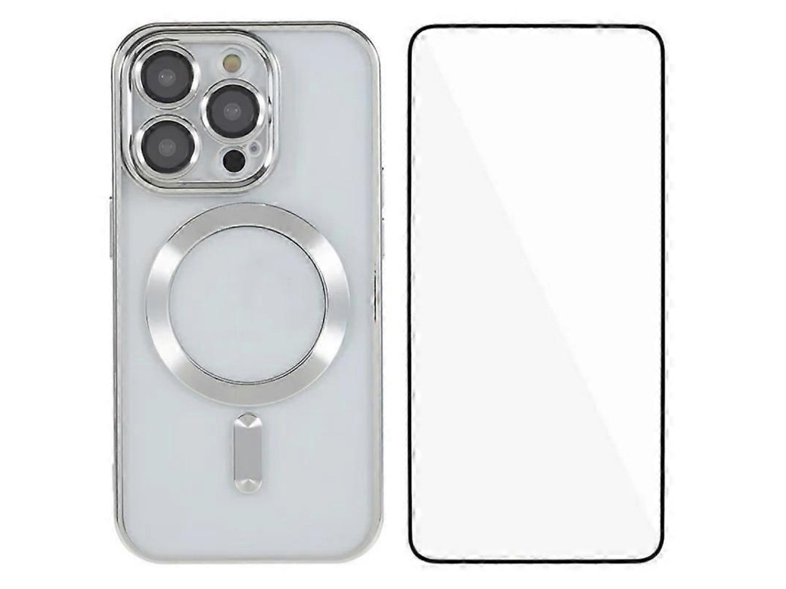 Capa Magnética De Tpu Galvanizado Com Proteção Total E Vidro Temperado Para Iphone 12 Pro De 6,1 Polegadas