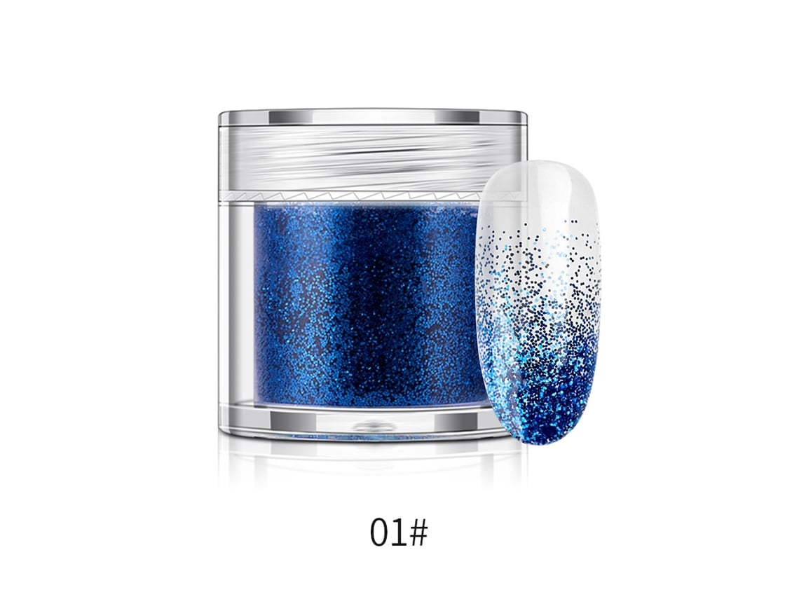 Pó De Glitter Para Unhas Em Garrafa Pigmento De Manicure 10g (azul)