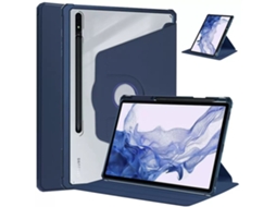 Capa Para Tablet Lurelia, Compatível Com Samsung Galaxy Tab A9 Lite De Acrílico Giratório, Azul Escuro, Tpu, Dobrável Com Suporte, Suporte Giratório