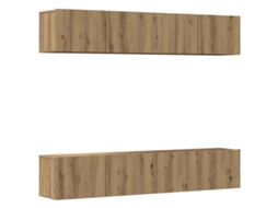 Tv Cabinet Set, Tv Cabinet Sets Vidaxl Marrom Madeira Processada (n/a)