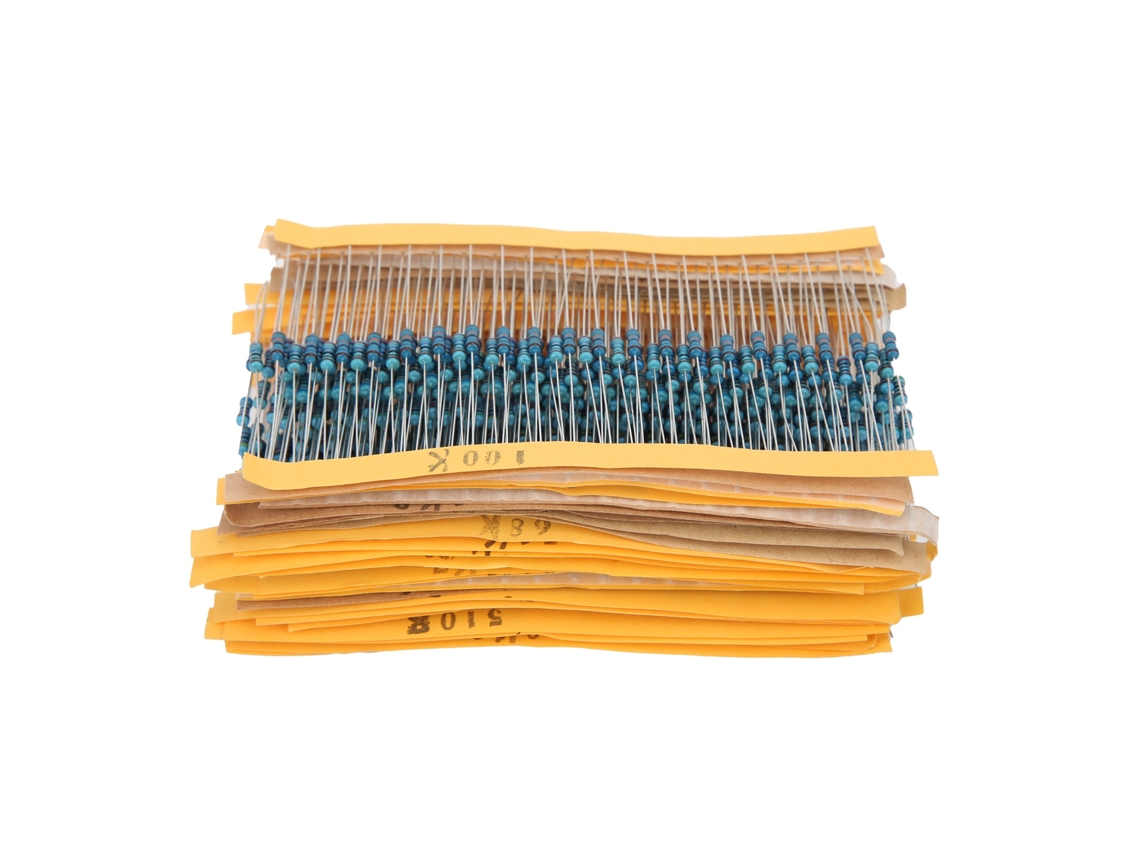 Kit De Resistores De Filme Metálico 600pcs 1/4w Assortido Para Equipamentos Eletrônicos Proteção Segura