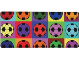 Mousepad Colorido de Futebol, Formato Grande, com Base Borracha Antiderrapante, 40 X 90 Cm Seguro Durável