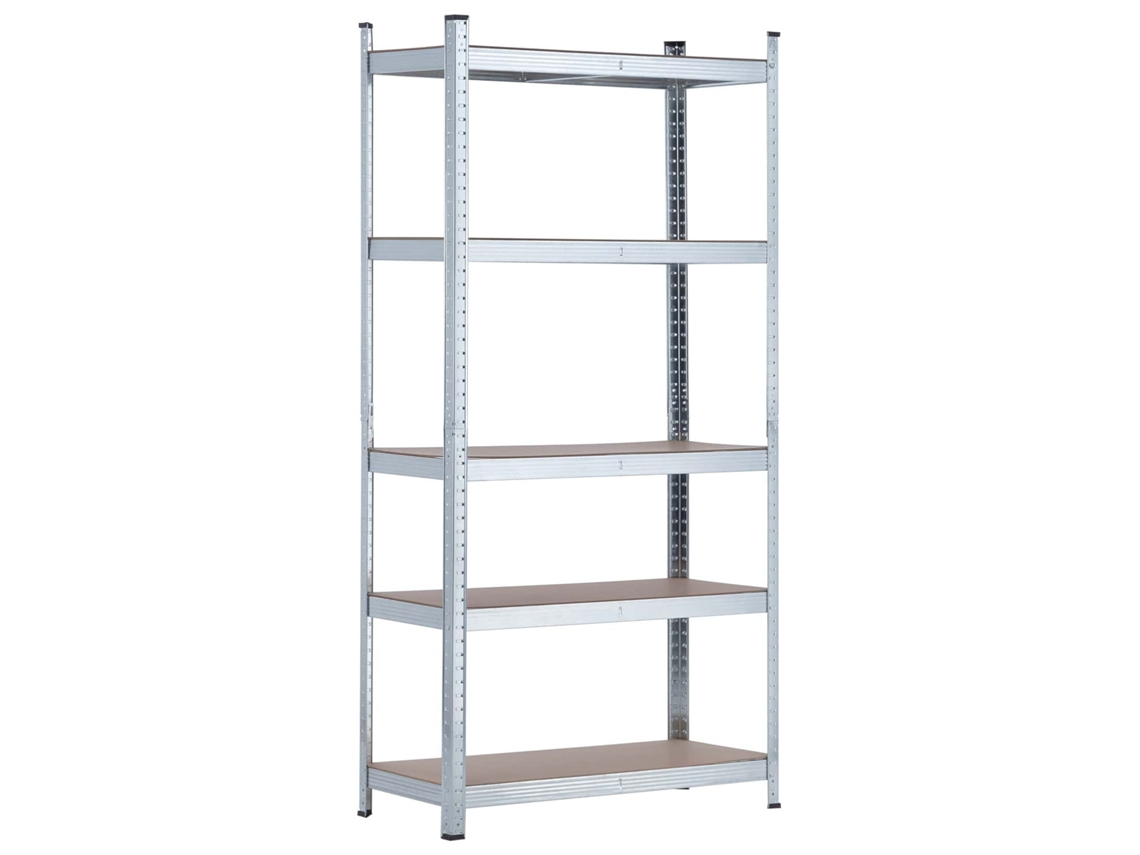 Estante Modular com 5 Prateleiras Ajustáveis ​​180x90x40cm 875Kg THINIA prata