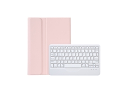 Lurelia Capa Com Teclado Bluetooth Para Lenovo Pad 11 Regular, Layout Pt, Rosa E Branco