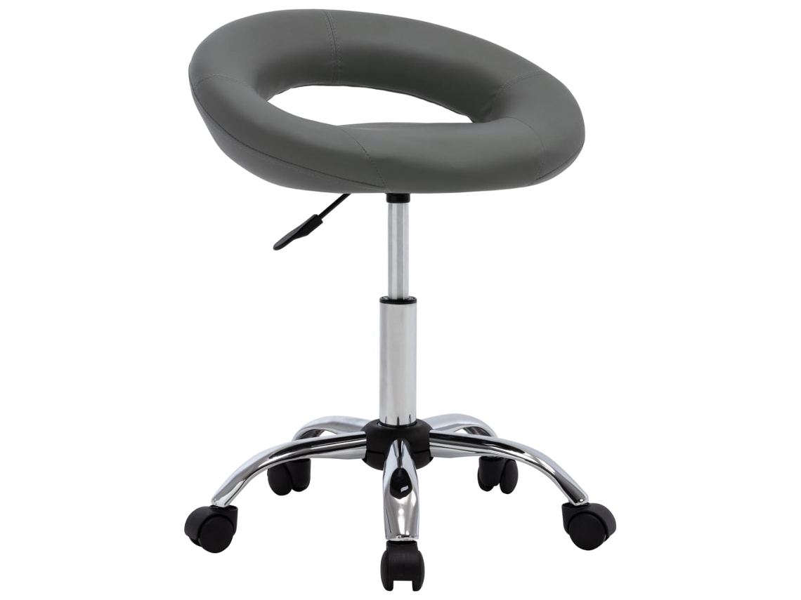 Vidaxl Cadeira De Jantar Giratória Couro Artificial Cinzento