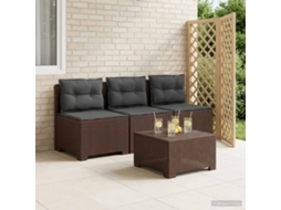 Vidaxl Sofá De Jardim 3 Lugares Com Almofadas Visual Rattan Pp
