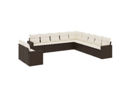 Garden Sofa Set, Garden Sofa Sets Vidaxl Marrom Rattan / Vime (n/a)