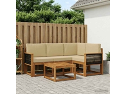 Vidaxl Conjunto De Sofás Para Exterior 5 Unid. Natural E Bege