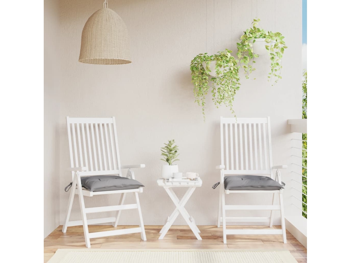 Vidaxl Almofadões De Cadeira 2 Pcs 40x40x7 Cm Tecido Oxford Cinza