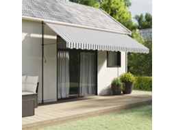 Vidaxl Tecido De Substituição Para Sanefa De Toldo 430x20 Cm Riscas Antracite/branco