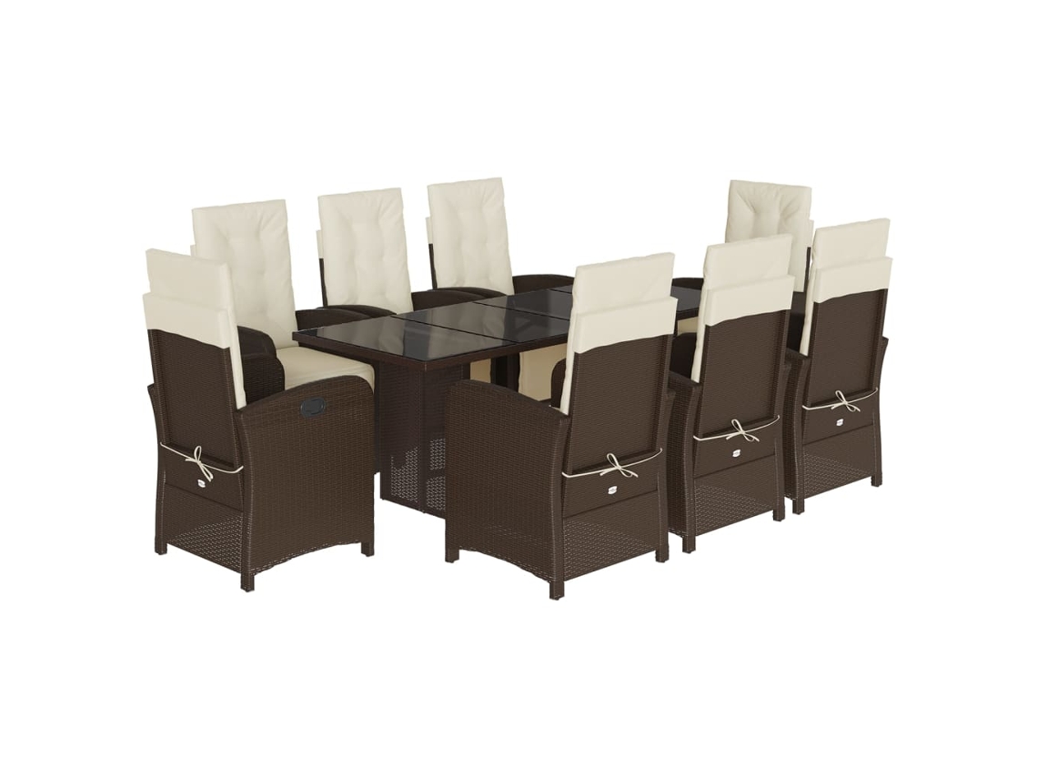 Garden Dining Set, Garden Dining Sets Vidaxl Marrom Rattan / Vime (n/a)