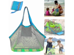 Bolsa de Praia em Tela, Bolsa para Brinquedos com Bolsos Internos Impermeáveis, Bolsa Dobrável em Tela . GOKOCO (1 Unidade)
