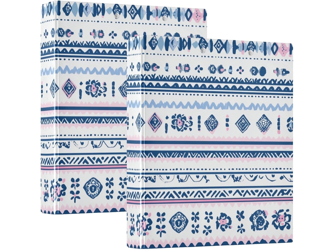 Boho Tropical School Pasta 1 2-polegadas, 3 argolas Com Bolsas, Pacote Com 1 2-pastas estéticas, 200-folhas