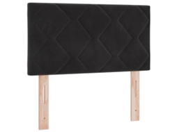 Conjunto 1 Cabeceira Estofada Vidaxl Preto Veludo (80 Cm)