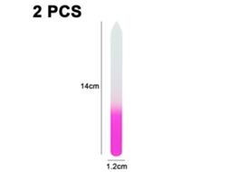 Limas De Unha De Vidro Para Manicure Profissional 2 Peças Lixa De Precisão Suave Rosa Longo ZMDECQNA 2 Un