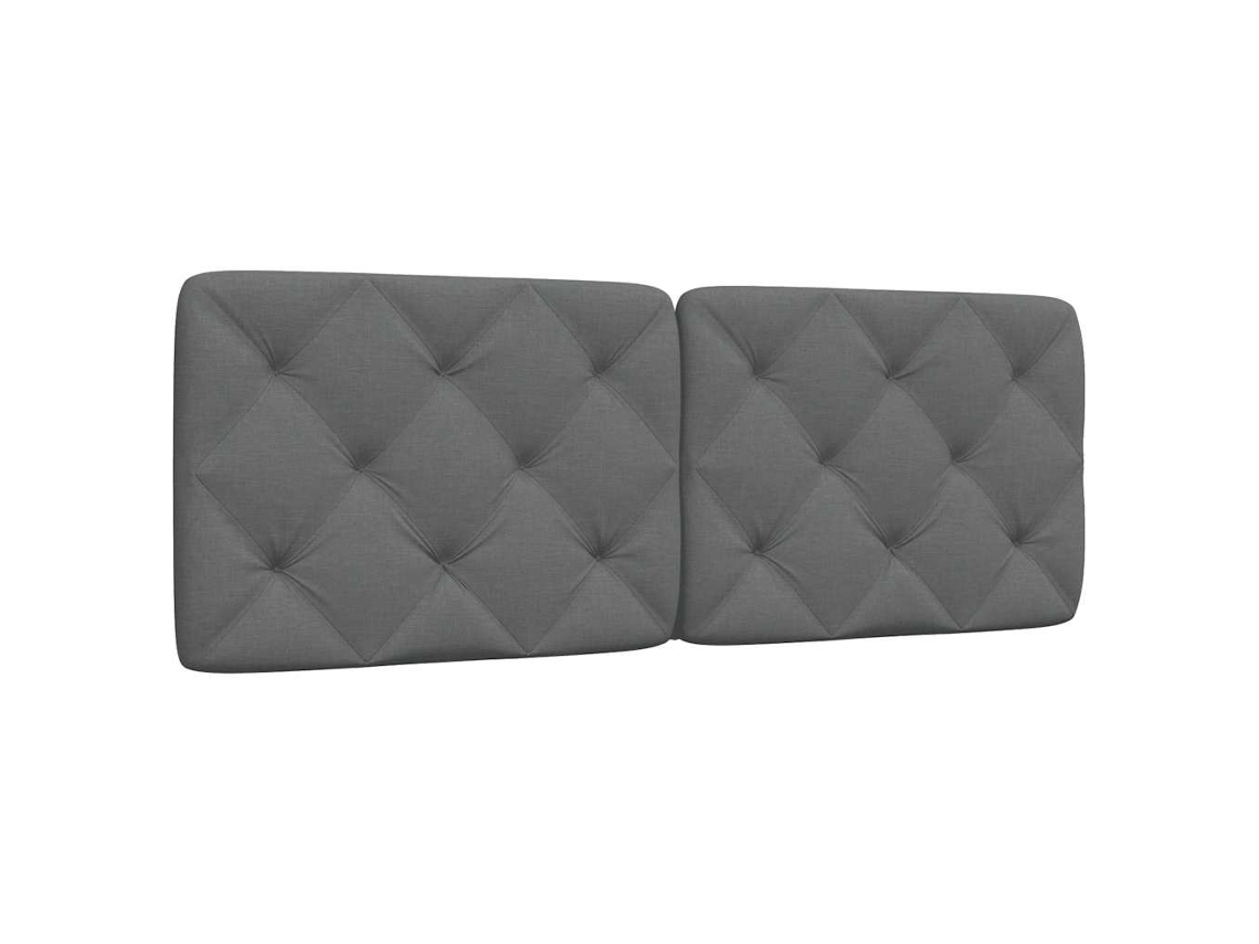 Vidaxl Almofadão De Cabeceira 120 Cm Tecido Cinzento-escuro