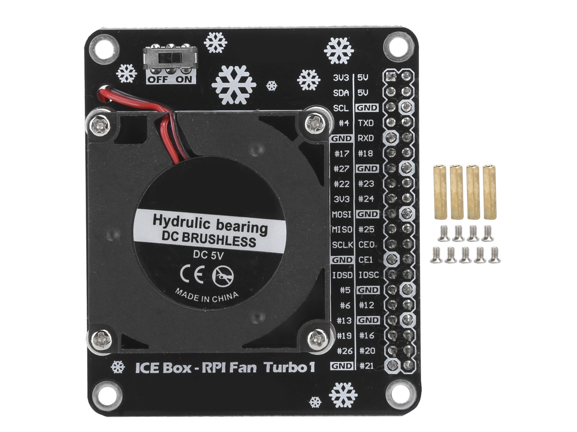 Placa De Expansão De Ventilador De Resfriamento Turbo Sem Escovas Com Luz Led Para Raspberry Pi 4b 3b 3a