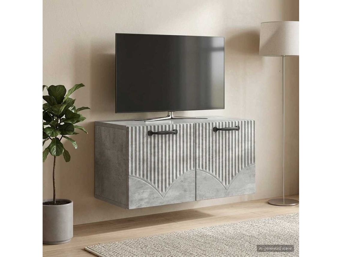 Vidaxl Gabinete De Tv De Parede Cinzento Cimento 59,5 X 31 X 30 Cm