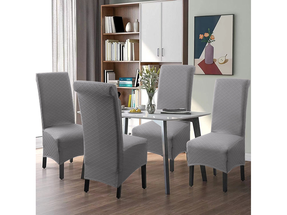 1 Pacote Protetor Removível para Cadeira de Sala de Jantar para Casa Restaurante-Cinza Claro EVELTEK Universal size