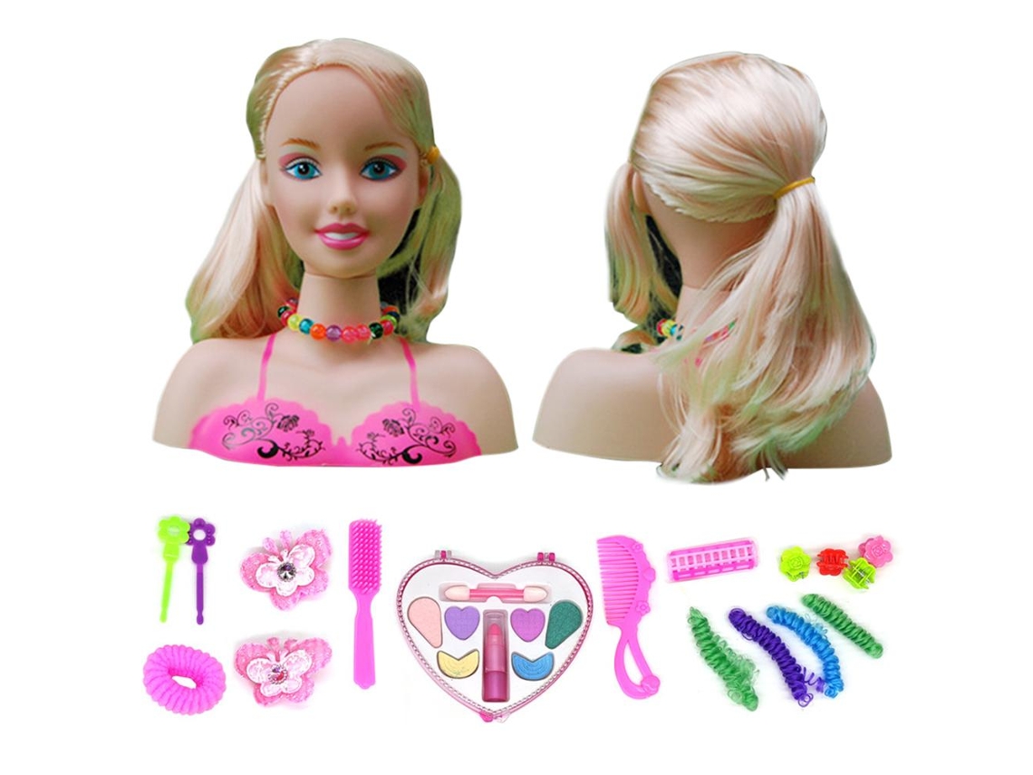 Brincadeira De Maquiagem 17pcs Boneca Cabeça Estilo Educativo Presente Para Crianças Meninas