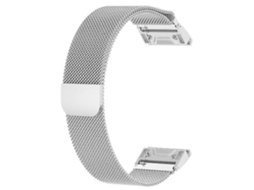 Lurelia Pulseira Milanesa, Compatível Com Garmin Fenix 5x, Prata, Acabamento Moderno