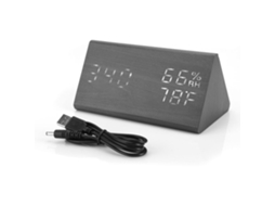 EIOORORRIY Relógio digital multiuso com alarme, hora, temperatura, umidade e display LED para quarto