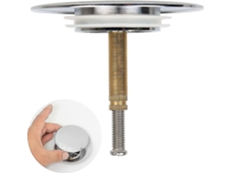 Tapón de Baño Universal de 70mm Con Doble Junta, Ajustable En Altura, Latón Endurecido Con Terminado Cromado