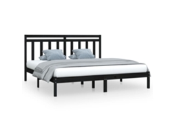 Bed Frame, Bed Frames Vidaxl Preto Madeira (200 X 200 Cm)