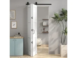 Porta Deslizante Mdf, Madeira De Pinho Cor Branco 91,4x3,5x213,4 Cm Homcom