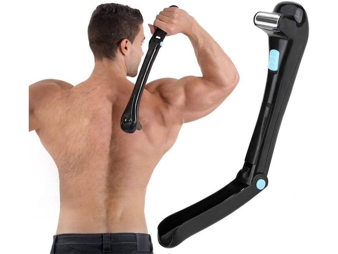 Máquina de Barbear Costas Elétrica Dobrável Sem Fios Adaptável Homem, Corte Pelos para Banho. STELASPLEN