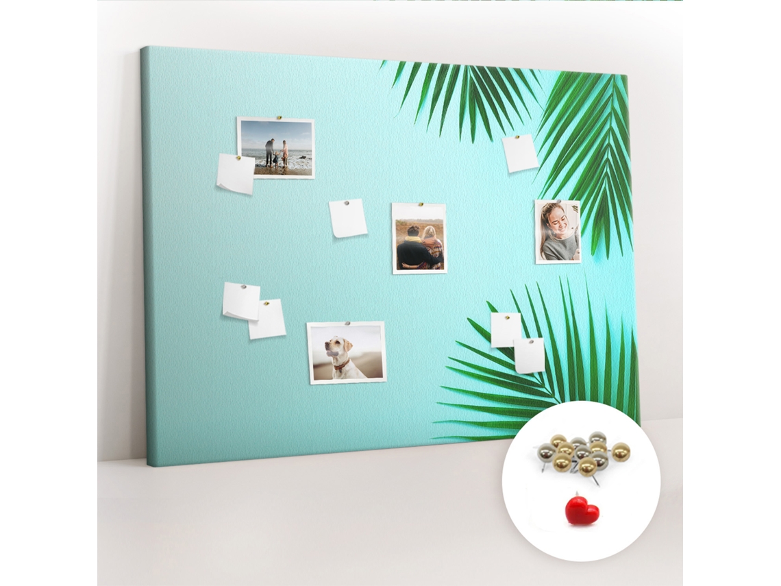 Painel De Cortiça Para Parede Folhas Tropicais Para A Sala De Estar Espelharte (140x100 Cm)