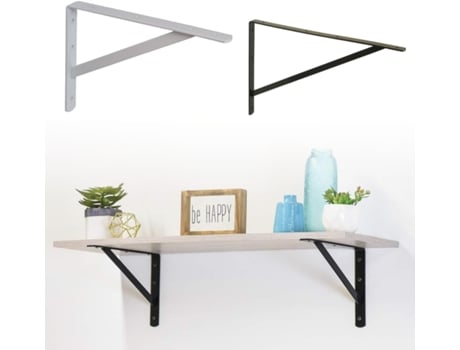 Suporte de prateleira para serviço pesado Kit de 2 peças revestido a pó fabricado em Itália - Preto (450 mm)