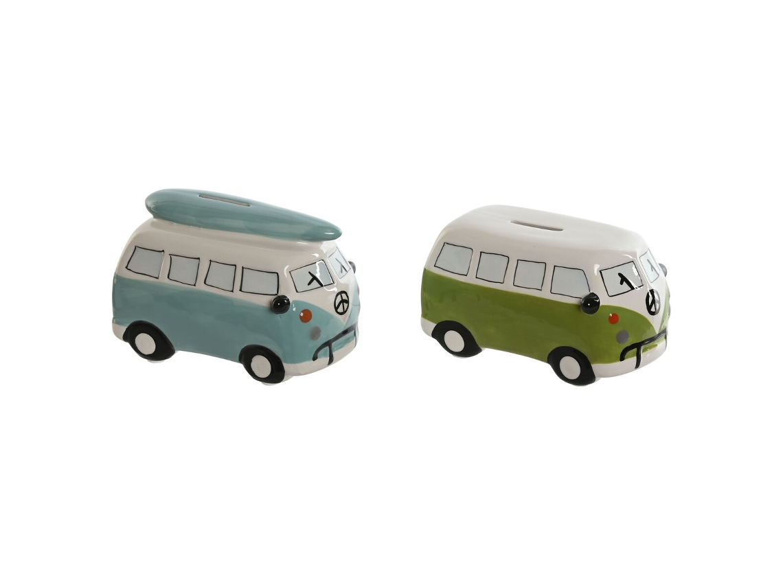 mealheiro HOME ESPRIT Dolomite Carrinha 16 x 10 x 11 cm (2 Unidades)