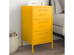 Vidaxl Mesa De Cabeceira 36x39x68 Cm Aço Amarelo Mostarda
