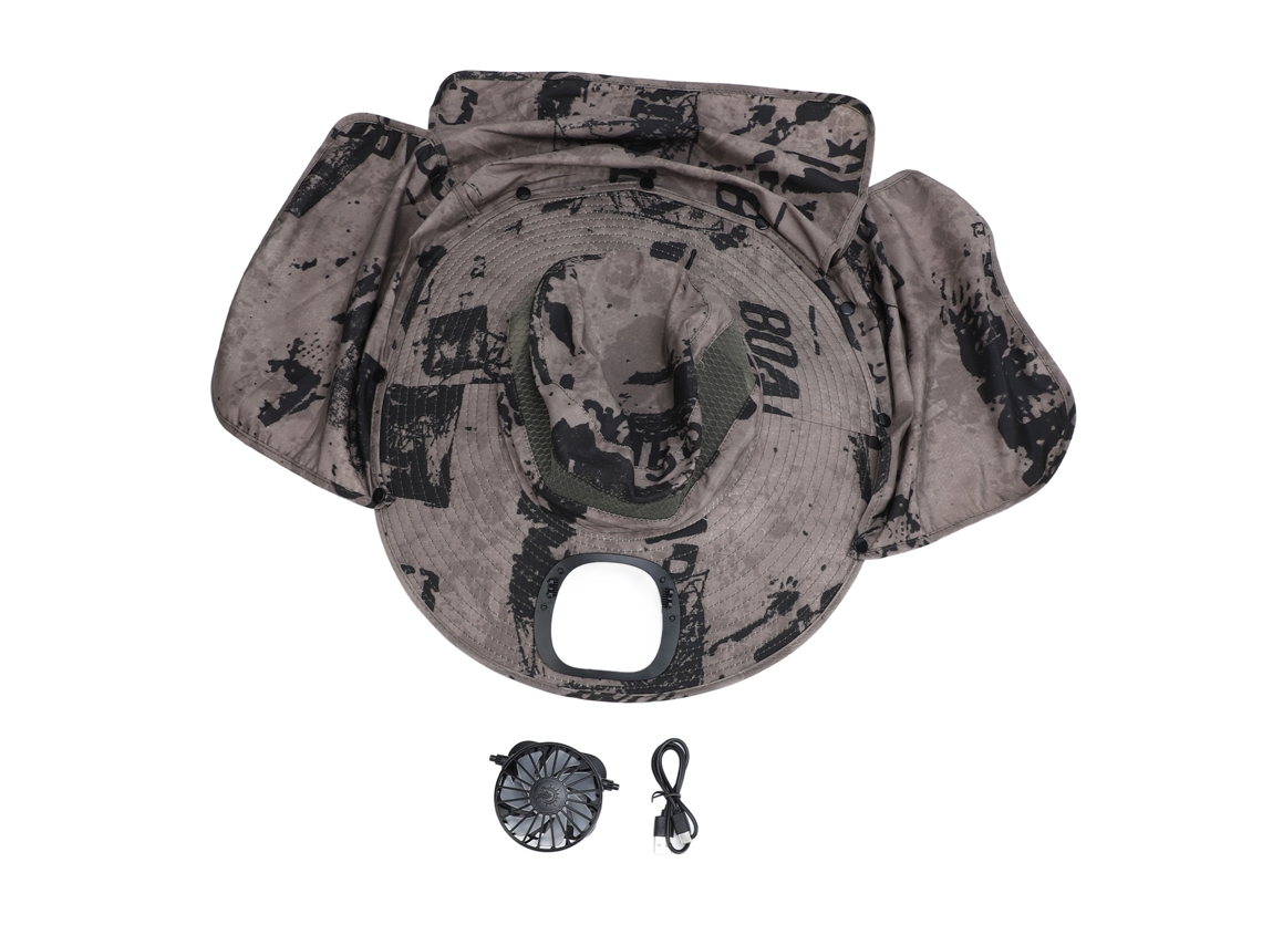 Chapéu de Sol com Ventilador Solar Upf50 Khaki