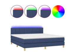 Box Spring Bed, Box Spring Beds Vidaxl Azul Tecido (160 X 200 Cm)