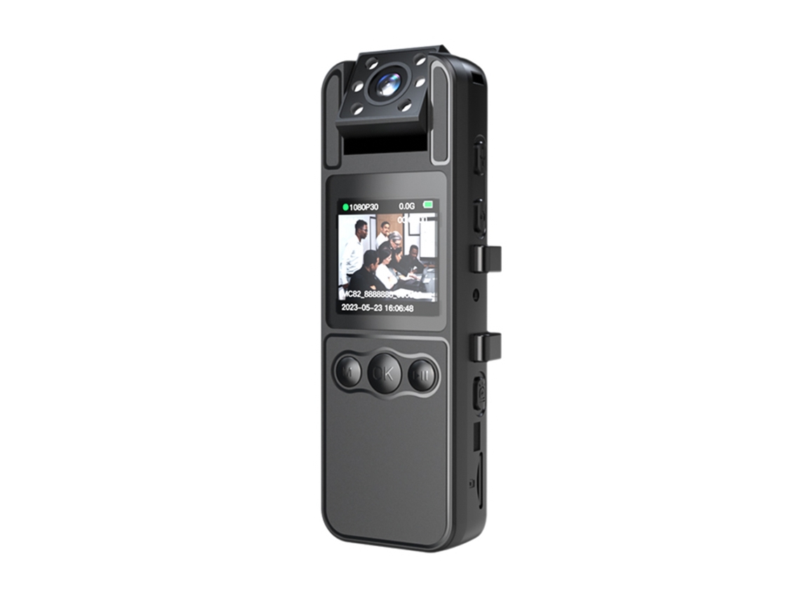 Câmara Corporal 1080p Com Áudio E Gravação De Vídeo Lente Rotatória 180° Visão Noturna Ir Para Segurança Policial Viagens Pessoais