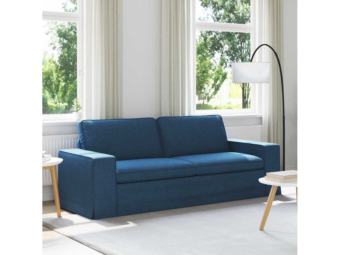 Vidaxl Sofá Azul 222 X 80 X 82 Cm Tecido