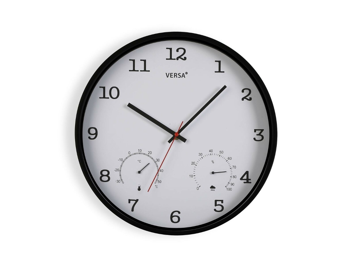 Relógio De Parede VERSA Plástico Branco (4,3x35,5x35,5cm)
